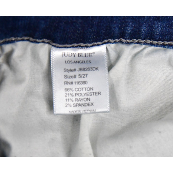 Judy Blue Jeans Womens 5/27 (24x29) Skinny Blue Denim Distressed JB8263DK - Picture 3 of 10